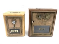 2 Vintage Wood Post Office Box Banks