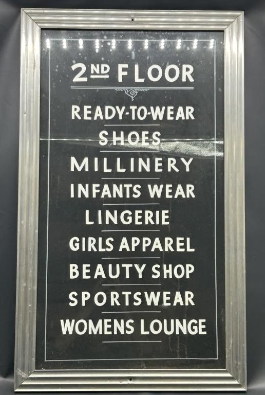 Vintage Department Store Sign, 2nd Floor Depts.