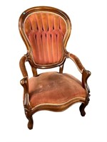 LARGE WALNUT VICTORIAN GENTLEMAN'S CHAIR