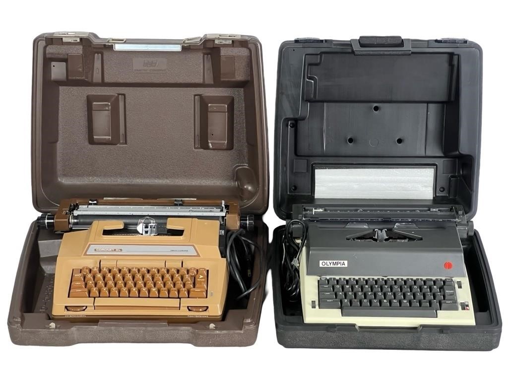 Two Vintage Typewriters- Smith Corona & Olympia