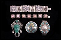 Sterling Various Pin & Bracelet Collection