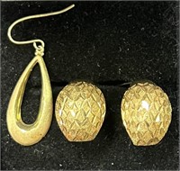 14K Gold Earrings & single earring, possibly g