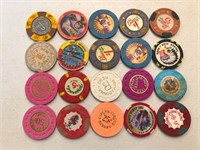 20 Various Reno Nevada Casino Chips