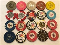 20 Various Reno Nevada Casino Chips