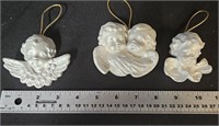 3 small porcelain angels estate