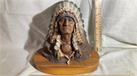 Gold Feather Native American Chief Bust Neal Rose