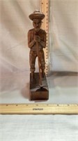 Farmer with Hoe Carved Wood Sculpture, Hoe is