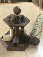 VINTAGE PIPES AND PIPE STAND MATCHES