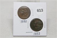 1880 and 1882 Indian Head Cents