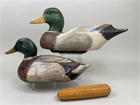 2 Duck Decoys & Hand carved Corn