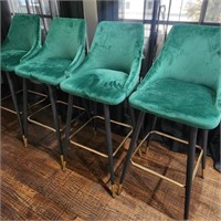 Set of 4 Modern Emerald Barstools
