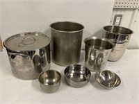 Stainless steel. Canner. Bowls. Pots.