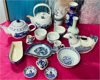 11 - MIXED LOT OF COLLECTIBLE BLUE & WHITE WARE