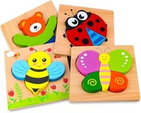 Wooden Animal Puzzles for Toddlers 1 2 3 Years Old