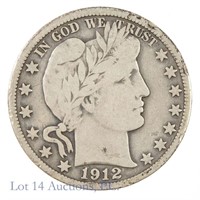 1912-s Silver Barber Half Dollar (VF?)