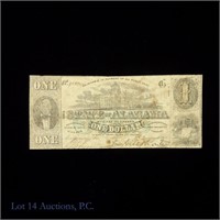 Scarce 1863 $1 State of Alabama Treasury Note
