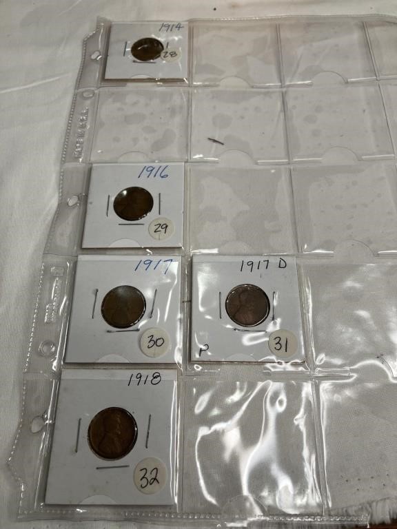 Wheat Pennies 1914, 1916, 1917, 1918