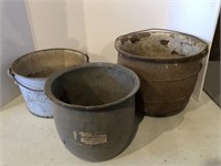 Cast-iron pot and enamelware