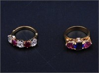 (2) 14kt gold cocktail rings, one size 6 3/4, the