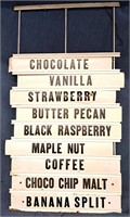 VINTAGE ICE CREAM CHANGEABLE WIRE SIGN 27" T