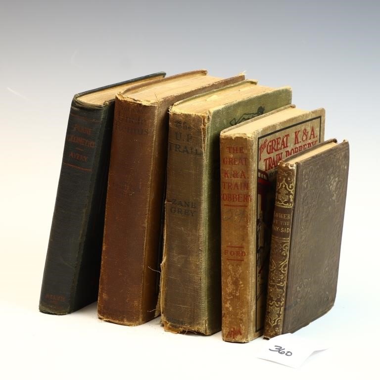 Five antique books