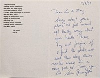 Bladerunner  Sean Young signed letter