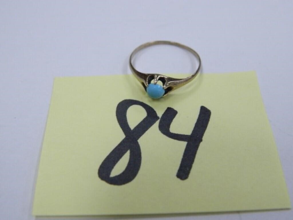 10kt Test Yellow Gold 1.2gr Ring with Turquoise