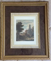 Colonial Scene Print, Framed & Matted