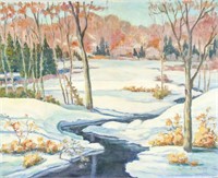Canadian Winter Landscape Oil on Board