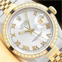 Rolex Men Datejust Sapphire Diamond Watch