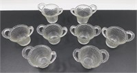 ** Antique Set of 8 Basketweave Style Nut Cups