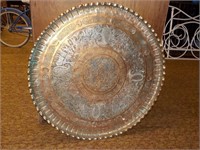 Large copper decorated table top
