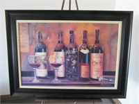 Framed Picture Wine Bottles/Glasses