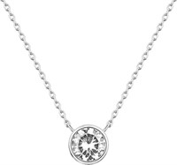 Classic 1.00ct White Topaz Solitaire Necklace