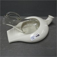 Ceramic Bedpan & Glass Bottle