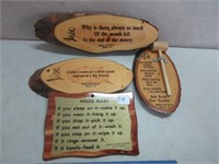 NEAT WOODEN PLAQUES WITH FUN QUOTES