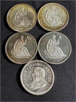 .999 Silver Troy Ounce Coins (5)