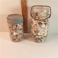 mason jars full of shells