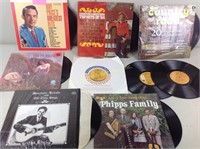 Vinyl records including Ray price, country road,