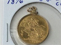 1876 Gold Coin Pendant