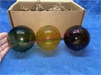 (3) Hand blown glass balls