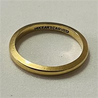 14K Gold Art Carved Ring
