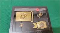 WW2 USMC BELT BUCKLES AND MORE IN CASE