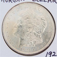 Coin 1921-P Morgan Silver Dollar Unc.