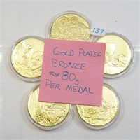 Gold Plated Bronze Medals (80 grams each)