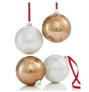 $32 Gold & Silver Crackle-Finish Shatterproof Ball
