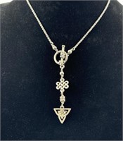 925 Silver Celtic Trinity Knot Toggle Necklace