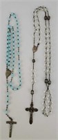 Vintage Glass Rosaries Sterling Silver
