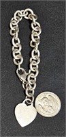 .925 Silver Tiffany & Co Heart Bracelet