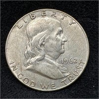 1962 D Franklin Silver Half-Dollar